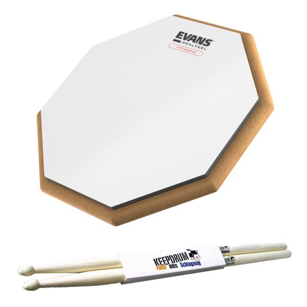 Evans Übungspad RF10G-AT RealFeel Attacktile 10 Zoll mit Schlagzeugstöcken