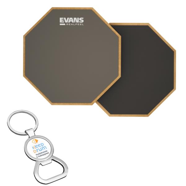 Evans RF-6D Practice Pad Übungspad Doppelseitig 6 Zoll mit Flaschenöffner