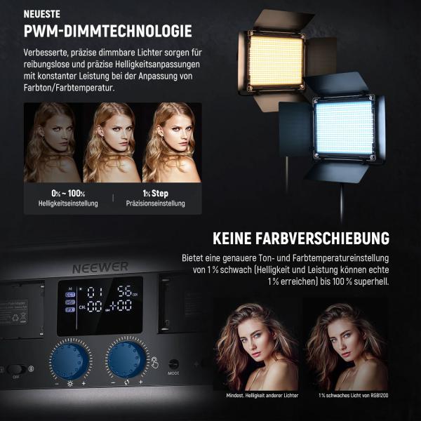 Neewer Flächenleuchte RGB1200 LED Videoleuchte
