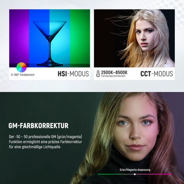 Neewer Flächenleuchte RGB1200 LED Videoleuchte