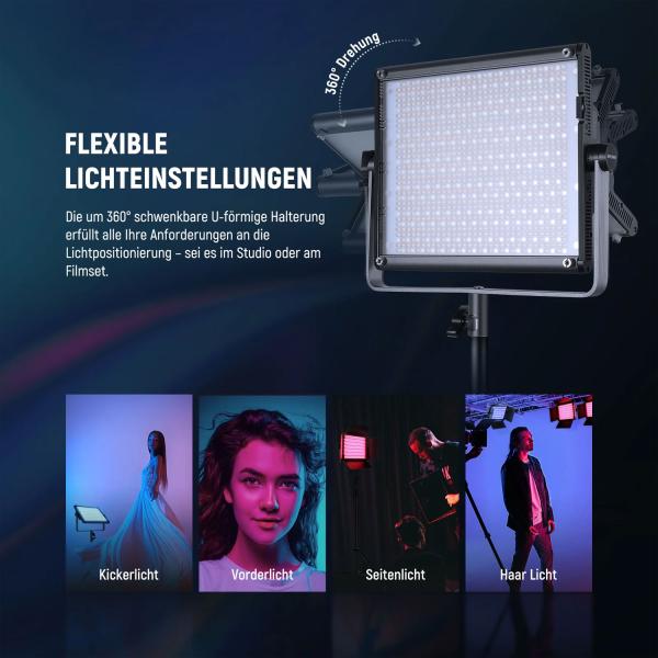 Neewer Flächenleuchte RGB1200 LED Videoleuchte