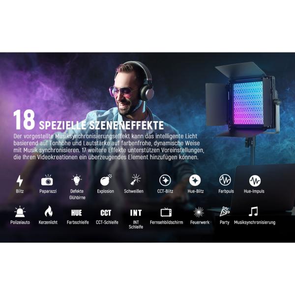 Neewer Flächenleuchte RGB1200 LED Videoleuchte