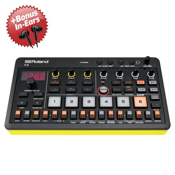 Roland Aira P-6 Creative Sampler + Bonus In-Ear Kopfhörer