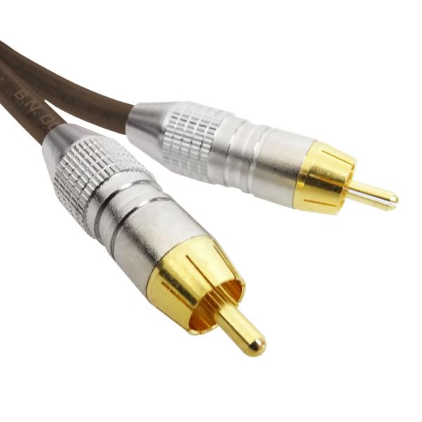 Rode Cinch-Kabel RCA Kabel 2x Stecker Braun 3m