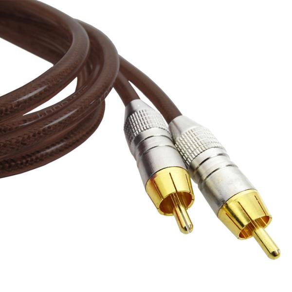 Rode Cinch-Kabel RCA Kabel 2x Stecker Braun 3m