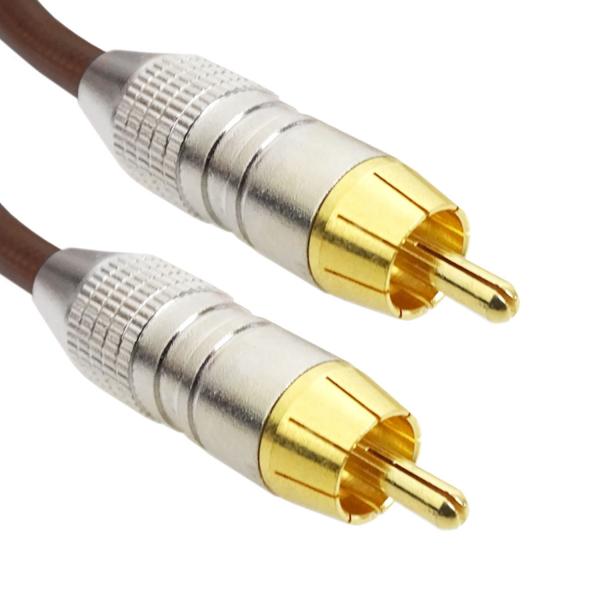Rode Cinch-Kabel RCA Kabel 2x Stecker Braun 3m