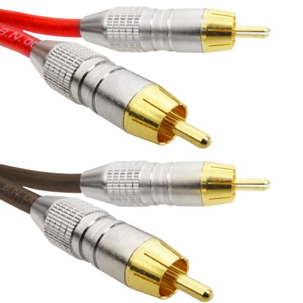 Rode Cinch-Kabel Set RCA Kabel Rot - Braun 3m
