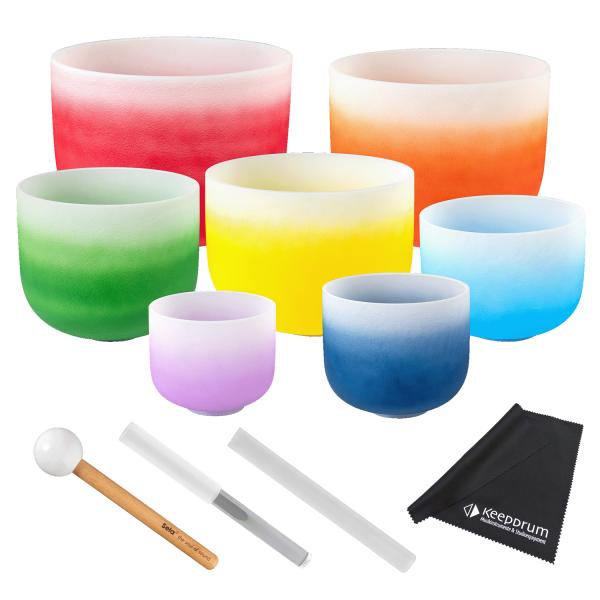 Sela Klangschalen Set SECCU Chakra 432 Hz mit Tuch
