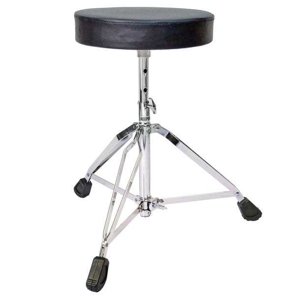 keepdrum Übungspad-Set DP-BK8 schwarz mit Stativ Hocker und Drumsticks 1 Paar