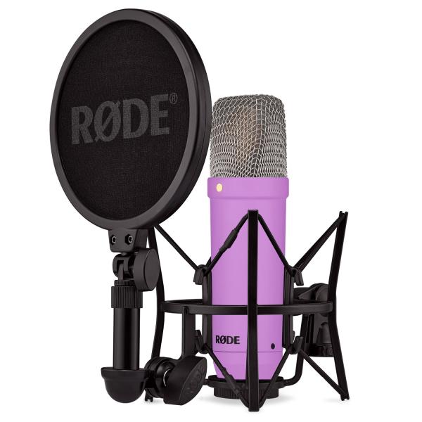 Rode NT1 Signature Purple Studio-Mikrofon Lila mit PSA1 Gelenkarm Schwarz