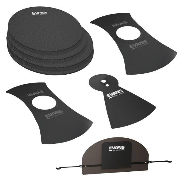 Evans SoundOff Drum Mute Fusion mit Schlagzeugstöcken