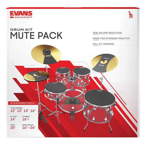 Evans SoundOff Drum Mute Standard mit Schlagzeugstöcken