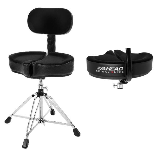 Ahead Schlagzeug Hocker SPG-BBR4 Spinal Glide 4-Beinig mit Drumsticks