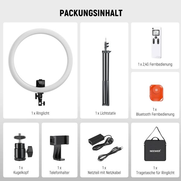 Neewer Ringlicht SRP18-2.4G LED-Leuchte mit Fernbedienung