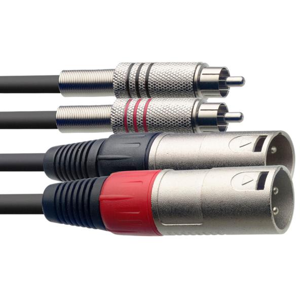 Stagg Twin-Kabel 2x Cinch RCA zu 2x XLR Buchse 60cm