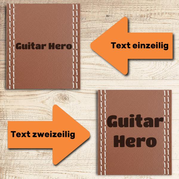 keepdrum personalisierter Gitarrengurt aus Echt-Leder Braun mit Gravur