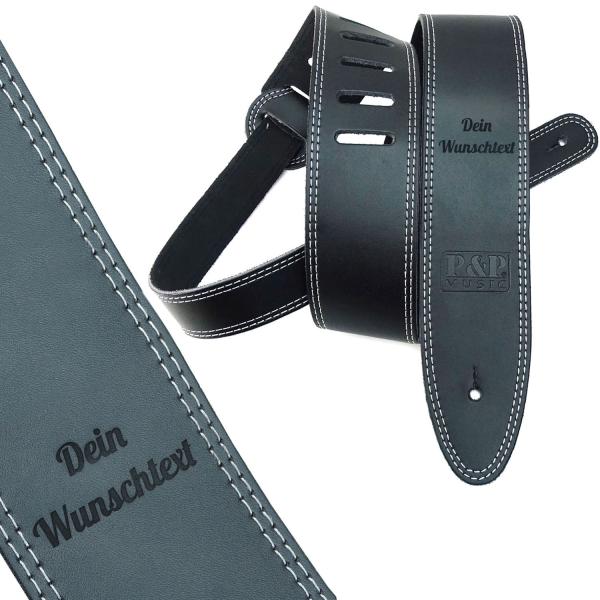 keepdrum personalisierter Gitarrengurt aus Echt-Leder mit Gravur