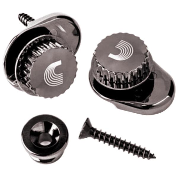 Planet Waves Strap Locks Nickel mit Saitenkurbel