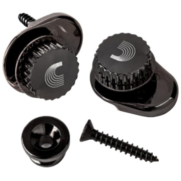 Planet Waves Strap Locks Schwarz mit Saitenkurbel