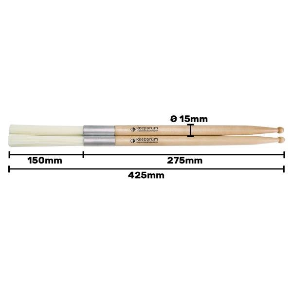 keepdrum Schlagzeugstöcke SV604 Double-Drumstick-Rods