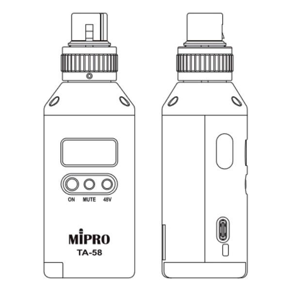 Mipro TA-58 Digitaler Anstecksender für Mikrofone