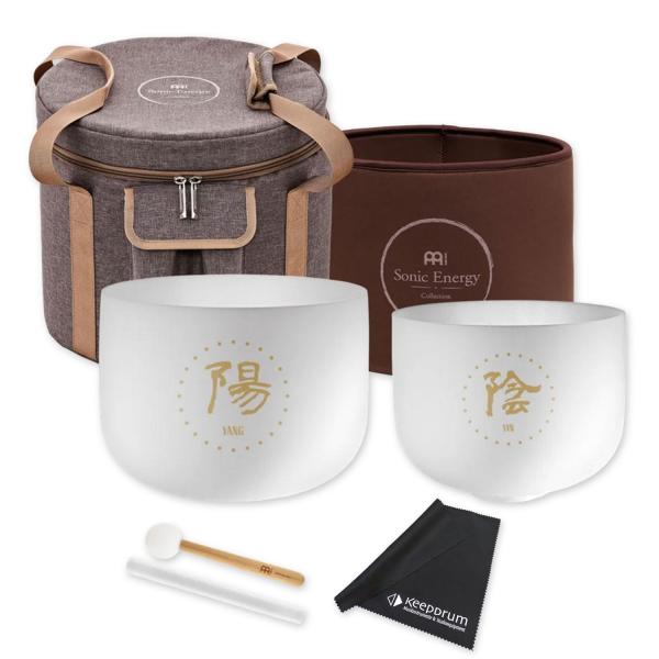 Meinl Sonic Energy Quarz-Klangschalen Set Yin Yang mit Tuch