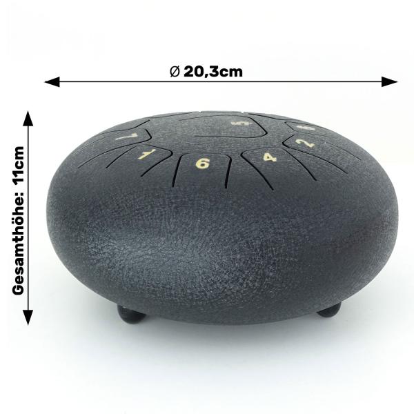 keepdrum Zungentrommel TD8BK Tongue Drum 11 Töne Schwarz