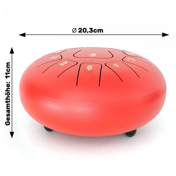 keepdrum Zungentrommel TD8RD Tongue Drum 11 Töne Rot