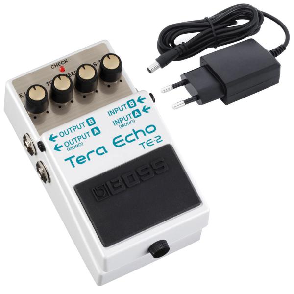 Boss TE-2 Tera Echo Delay Pedal Effektgerät mit Netzteil