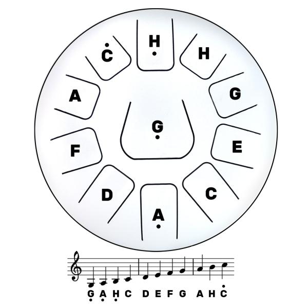keepdrum Zungentrommel TD8WH Tongue Drum 11 Töne Weiss