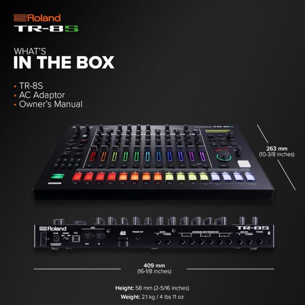 Roland Drum-Machine TR-8S Drum-Computer mit 2x MIDI-Kabel