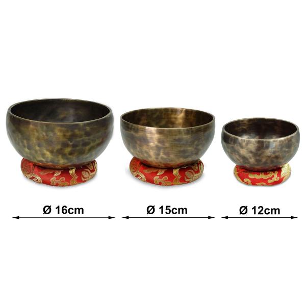 keepdrum Tibetische Bronze-Klangschalen Set mit Zubehör