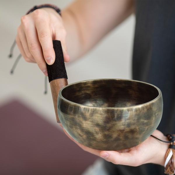 keepdrum Tibetische Bronze-Klangschalen Set mit Zubehör
