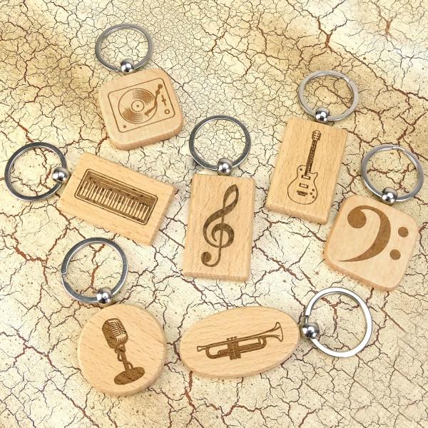 keepdrum Schlüsselanhänger Rund mit Mikrofon Motiv