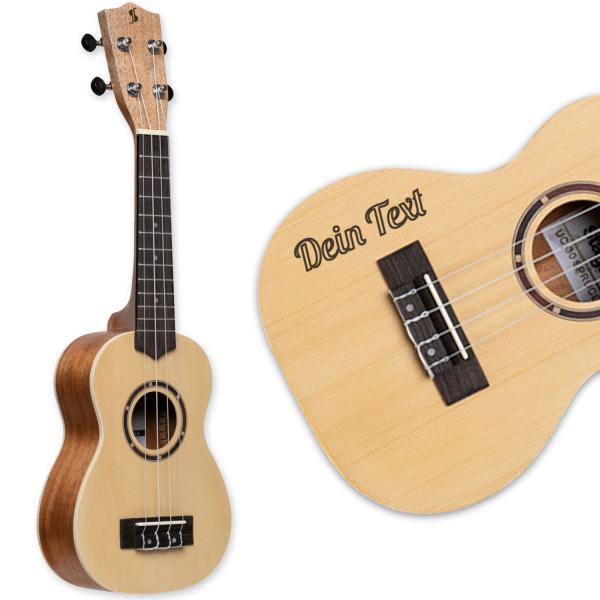 Stagg Ukulele US-30 Sopran-Ukulele mit personalisierter Gravur