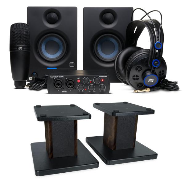Presonus Recording-Set Audiobox 96k Complete Bundle mit Boxenständern WN