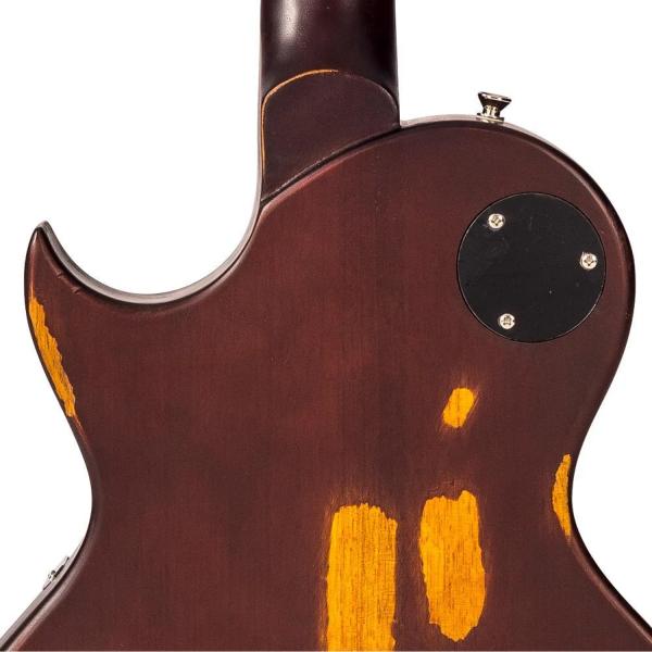 Vintage E-Gitarre V100MRGT Icon Distressed Gold Top mit Kabel