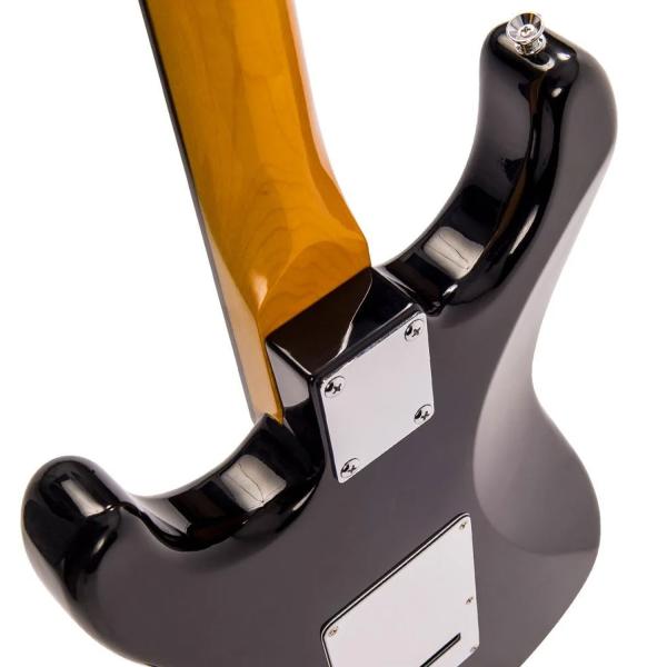 Vintage E-Gitarre V6BB Reissued Boulevard Black mit Tasche und Kabel