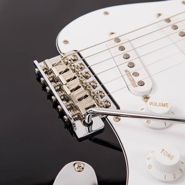 Vintage E-Gitarre V6BB Reissued Boulevard Black mit Kabel