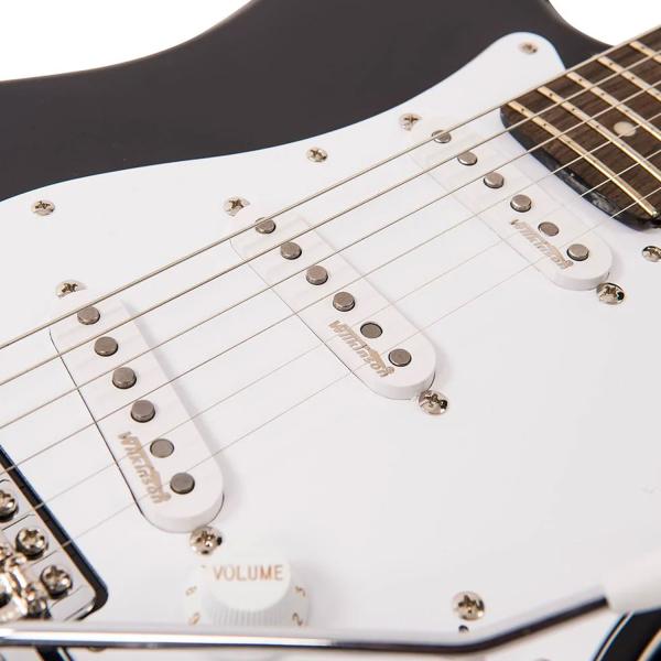 Vintage E-Gitarre V6BB Reissued Boulevard Black mit Tasche und Kabel