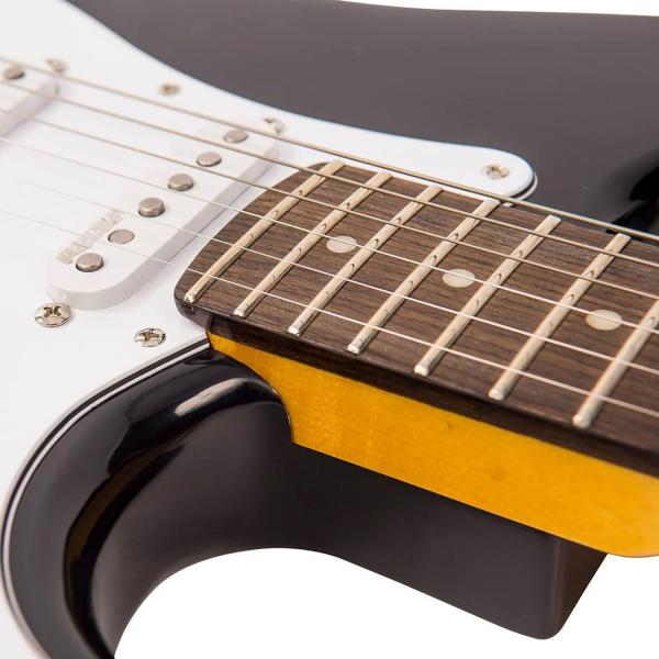 Vintage E-Gitarre V6BB Reissued Boulevard Black mit Kabel