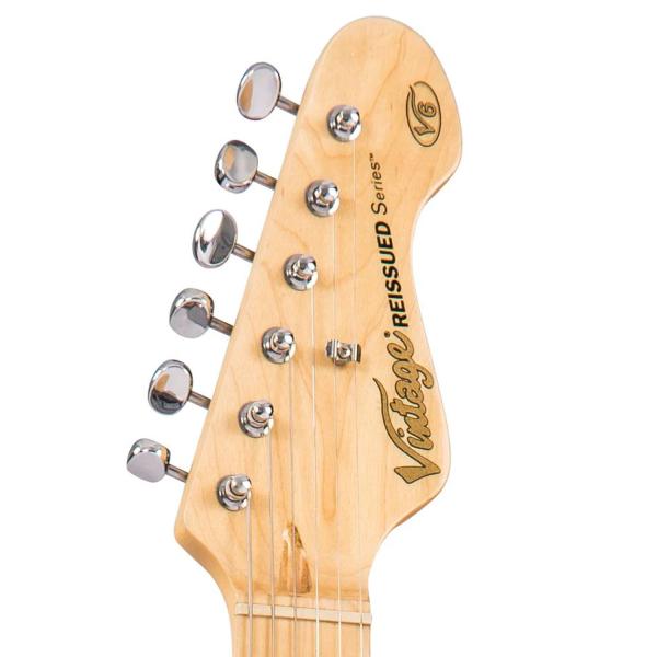 Vintage E-Gitarre V6HMBB Reissued Boulevard Black mit Tasche und Kabel