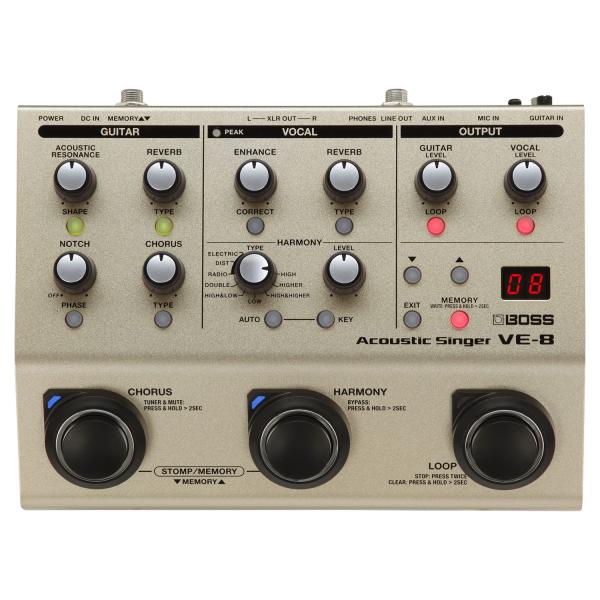 Boss Effektgerät VE-8 Acoustic-Singer mit Klinkenkabel