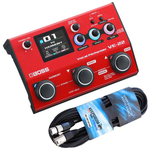 Boss VE-22 Multi-Effektgerät für Gesang mit XLR-Kabel
