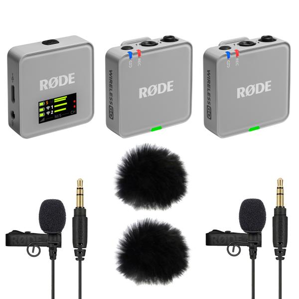 Rode Wireless GO Gen 3 Stone Grau mit 2x Lavalier GO und 2x WS05