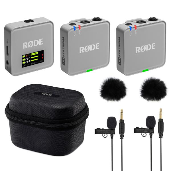 Rode Wireless GO Gen 3 GY mit Charge Case + 2x Lavalier GO und 2x WS05