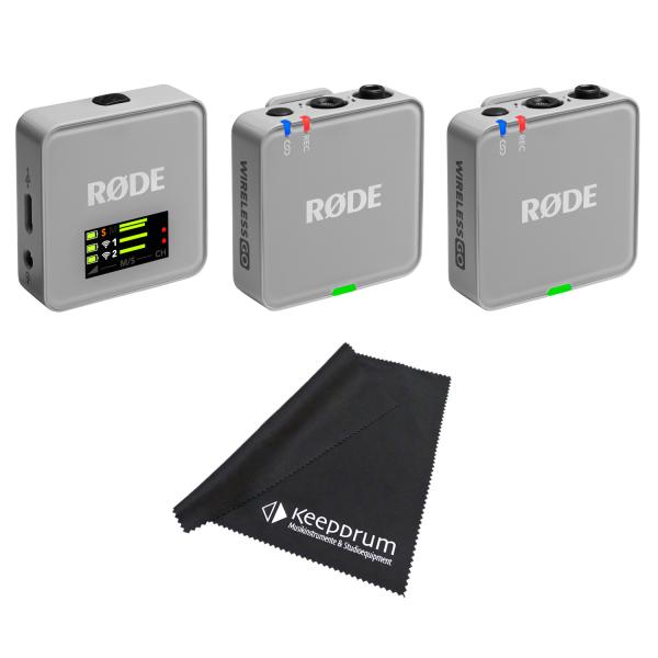 Rode Mikrofon-Funksystem Wireless GO Gen 3 Stone Grau mit Tuch