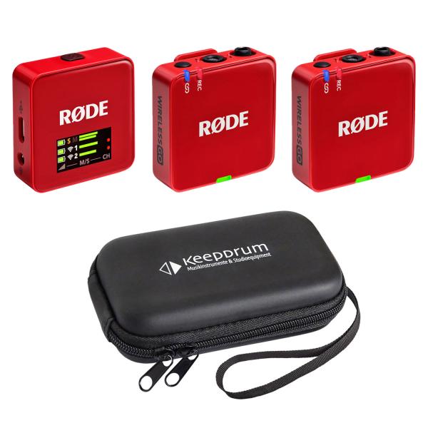 Rode Mikrofon-Funksystem Wireless GO Gen 3 Rot mit Softcase