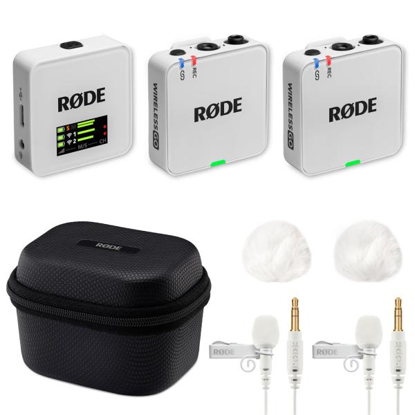 Rode Wireless GO Gen 3 WH mit Charge Case + 2x Lavalier GO und 2x WS05