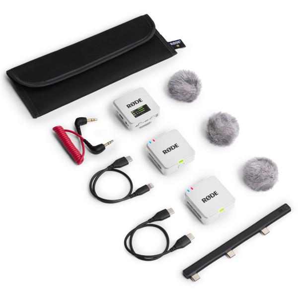 Rode Mikrofon-Funksystem Wireless GO Gen 3 Weiss mit Tuch